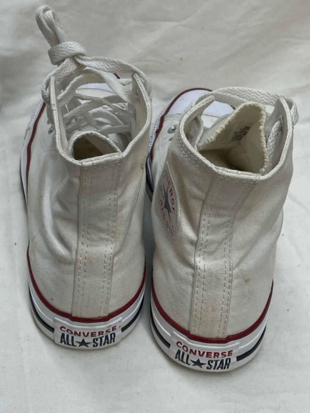 Converse all star Classic White High-Top Canvas Sneakers sz 6m 8wo’s - Picture 4 of 7